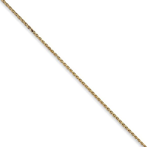 0.8mm 14k Yellow Gold Diamond Cut Round Wheat Chain Necklace, 30 Inch - Picture 1 of 8